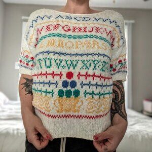 Vintage Intarsia Knit Sweater